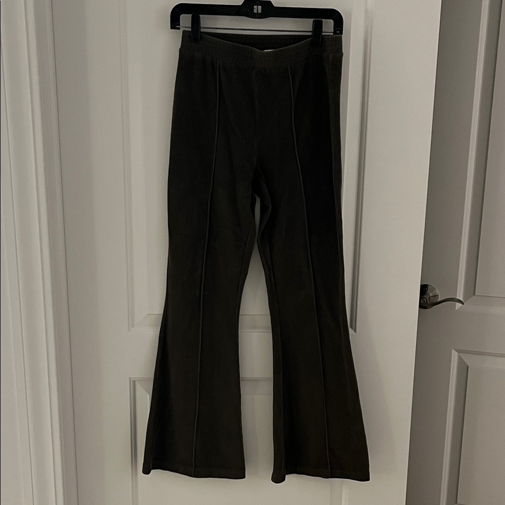 Aerie Dark Brown Flared Pants